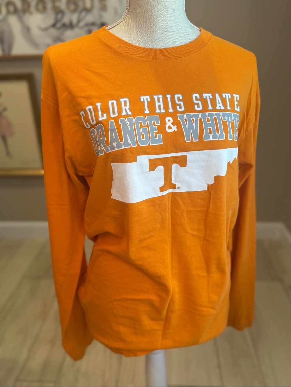 5 for $30 Knights Apparel Orange & White Long-Sleeve Tennessee Graphic Tee